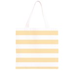 Horizontal Stripes - White and Peach Orange Grocery Light Tote Bag