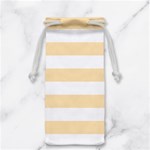 Horizontal Stripes - White and Peach Orange Jewelry Bag