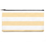 Horizontal Stripes - White and Peach Orange Pencil Case