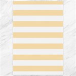 Horizontal Stripes - White and Peach Orange Canvas 12  x 18 