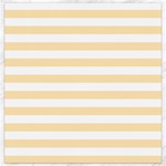 Horizontal Stripes - White and Peach Orange Canvas 16  x 16 