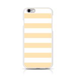 Horizontal Stripes - White and Peach Orange Apple iPhone 6/6S Silicone Case (Transparent)