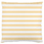 Horizontal Stripes - White and Peach Orange Large Cushion Case (Two Sides)