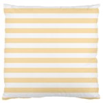 Horizontal Stripes - White and Peach Orange Standard Flano Cushion Case (One Side)