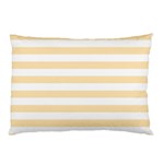 Horizontal Stripes - White and Peach Orange Pillow Case (One Side)
