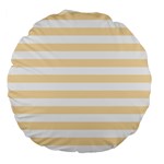 Horizontal Stripes - White and Peach Orange Large 18  Premium Round Cushion