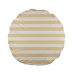 Horizontal Stripes - White and Peach Orange Standard 15  Premium Round Cushion
