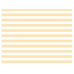 Horizontal Stripes - White and Peach Orange Double Sided Flano Blanket (Medium)