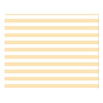 Horizontal Stripes - White and Peach Orange Double Sided Flano Blanket (Large)