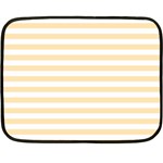 Horizontal Stripes - White and Peach Orange Fleece Blanket (Mini)