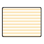 Horizontal Stripes - White and Peach Orange Fleece Blanket (Small) (One Side)