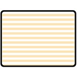 Horizontal Stripes - White and Peach Orange Double Sided Fleece Blanket (Large) (Two Sides)