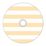 Horizontal Stripes - White and Peach Orange CD Wall Clock