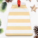 Horizontal Stripes - White and Peach Orange Bell Ornament (Two Sides)