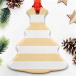 Horizontal Stripes - White and Peach Orange Ornament (Christmas Tree)