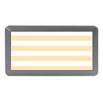 Horizontal Stripes - White and Peach Orange Memory Card Reader (Mini)