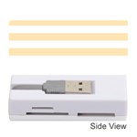 Horizontal Stripes - White and Peach Orange Memory Card Reader (Stick)