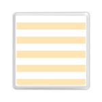Horizontal Stripes - White and Peach Orange Memory Card Reader with Storage (Square)