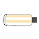 Horizontal Stripes - White and Peach Orange Portable USB Flash (One Side)