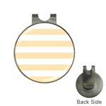 Horizontal Stripes - White and Peach Orange Golf Ball Marker Hat Clip