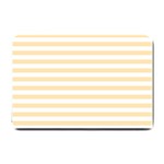 Horizontal Stripes - White and Peach Orange Small Doormat