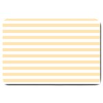Horizontal Stripes - White and Peach Orange Large Doormat