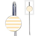 Horizontal Stripes - White and Peach Orange Book Mark