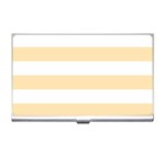 Horizontal Stripes - White and Peach Orange Business Card Holder
