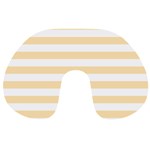 Horizontal Stripes - White and Peach Orange Travel Neck Pillow