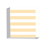 Horizontal Stripes - White and Peach Orange 4 x 4  Acrylic Photo Block