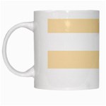 Horizontal Stripes - White and Peach Orange White Mug
