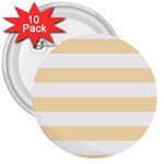 Horizontal Stripes - White and Peach Orange 3  Button (10 pack)
