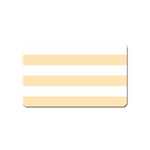 Horizontal Stripes - White and Peach Orange Magnet (Name Card)