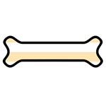Horizontal Stripes - White and Peach Orange Magnet (Dog Bone)
