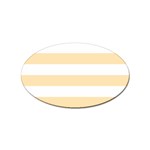 Horizontal Stripes - White and Peach Orange Sticker (Oval)