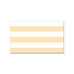 Horizontal Stripes - White and Peach Orange Sticker (Rectangular)