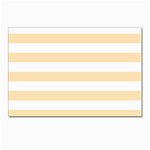 Horizontal Stripes - White and Peach Orange Postcard 4 x 6  (Pkg of 10)