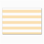 Horizontal Stripes - White and Peach Orange Postcard 5  x 7 