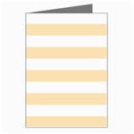 Horizontal Stripes - White and Peach Orange Greeting Card