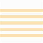 Horizontal Stripes - White and Peach Orange 5  x 7  Photo Cards