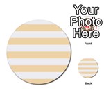 Horizontal Stripes - White and Peach Orange Multi-purpose Cards (Round)