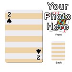 Horizontal Stripes - White and Peach Orange Playing Cards 54 Designs