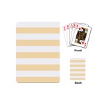 Horizontal Stripes - White and Peach Orange Playing Cards (Mini)