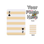 Horizontal Stripes - White and Peach Orange Playing Cards 54 (Mini)
