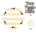 Horizontal Stripes - White and Peach Orange Playing Cards 54 (Round)