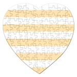 Horizontal Stripes - White and Peach Orange Jigsaw Puzzle (Heart)