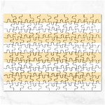Horizontal Stripes - White and Peach Orange Jigsaw Puzzle (Rectangular)