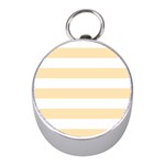 Horizontal Stripes - White and Peach Orange Silver Compass (Mini)