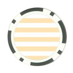 Horizontal Stripes - White and Peach Orange Poker Chip Card Guard (10 pack)