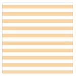 Horizontal Stripes - White and Sunset Orange Large Satin Scarf (Square)